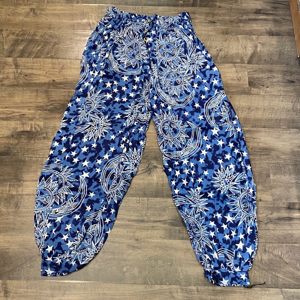 100% cotton Imported India Boho Handmade Patchwork Harem Jogger Pants NEW